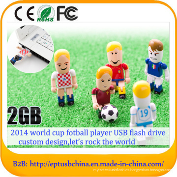 Jugador de fútbol de la Copa del Mundo USB Flash Drive Pen Drive (ET007)